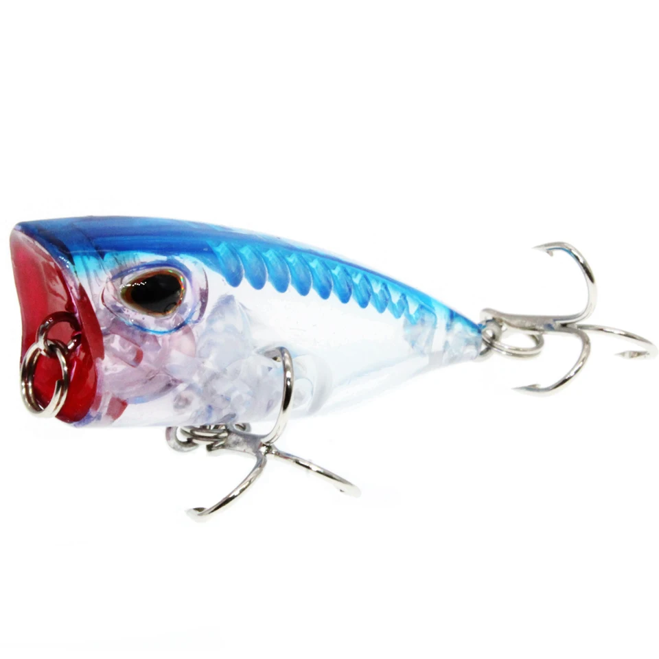 1pcs Mini Quality Whopper Plopper 40mm 3g TopWater Popper Fishing Lure Hard  Bait Wobblers Rotating Soft Tail Fishing Tackle