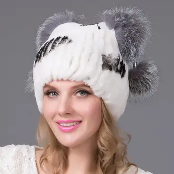 

Rex Rabbit Fur Grass Hat Fashion Wild Rabbit Rabbit Fur Hat Wide Hand Hand Side Flower Head Hat