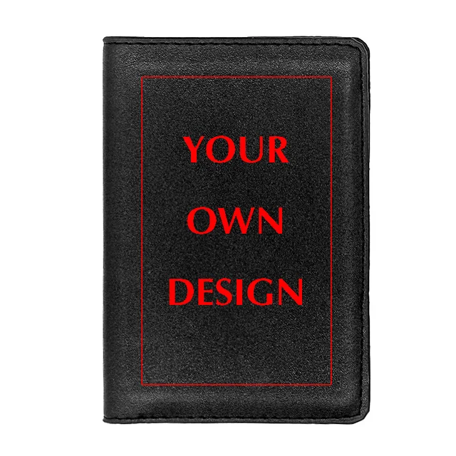 Custom Photo/ Brand Logo/Picture Leather Passport Cover Men Women Slim ID Card Holder Wallet Case DIY Travel Accessories Gifts