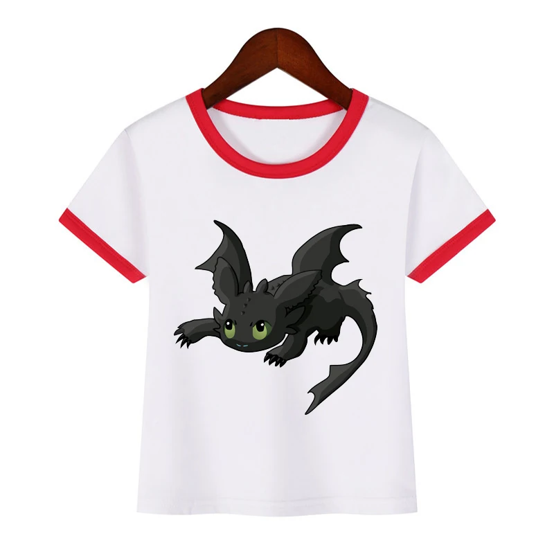 Новое поступление, Детская футболка с героями мультфильмов белая футболка с рисунком «Как приручить дракона» для мальчиков и девочек, детские повседневные рубашки топы KTP6122 - Цвет: x9 red