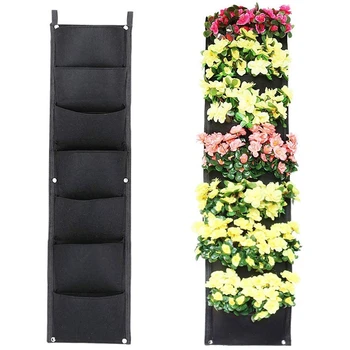 

Vertical Wall Hanging Planters,7 Pockets Indoor Outdoor Large Grow Bags for Balcony Garden Yard Office Home Decoration