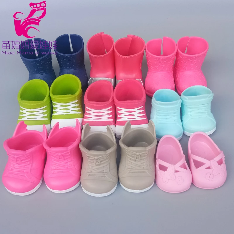  40cm Newborn Baby Doll Shoes Black Green Blue Pink Shoes For 18 "Girl Doll Shoes Sneaker Doll Acces