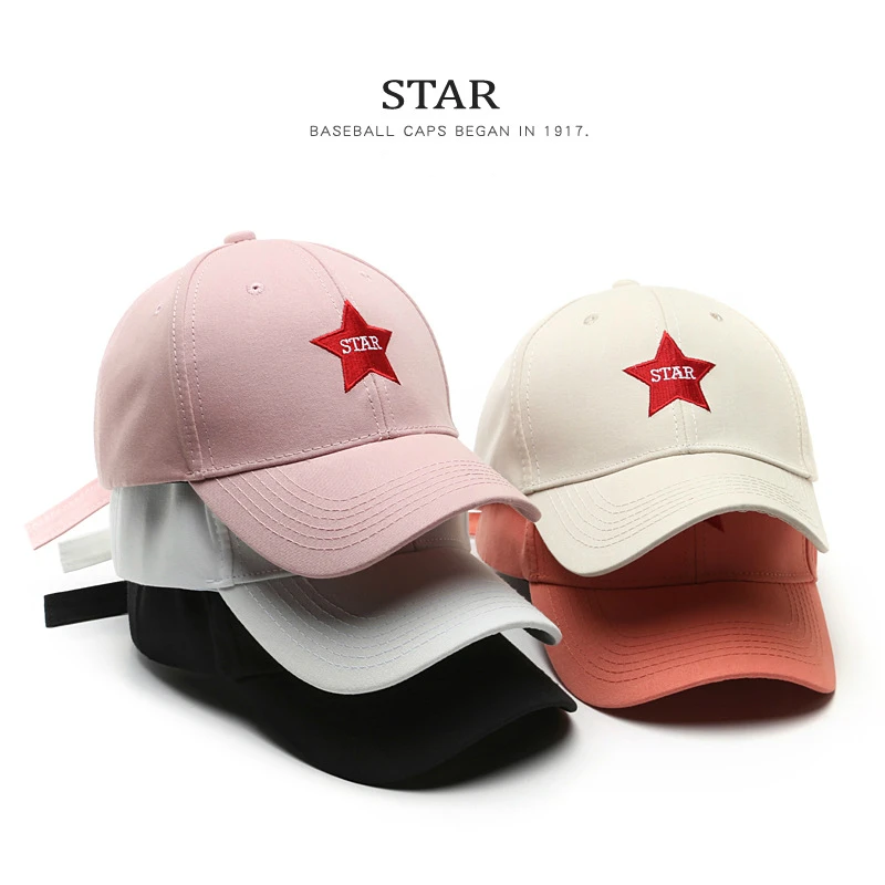 

SLECKTON Cotton Baseball Cap for Women and Men Fashion STAR Embroidery Snapback Hat Boys Girls Summer Visors Cap Hip Hop Hats