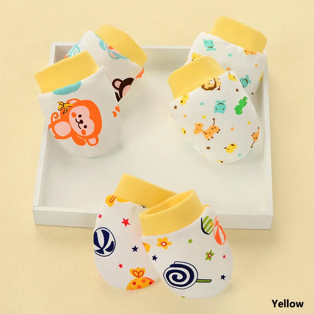 YW Чистый хлопок перчатка для младенца новорожденного ребенка митенки мультфильм лицо анти захватывающие дышащие и теплые детские перчатки - Цвет: YW