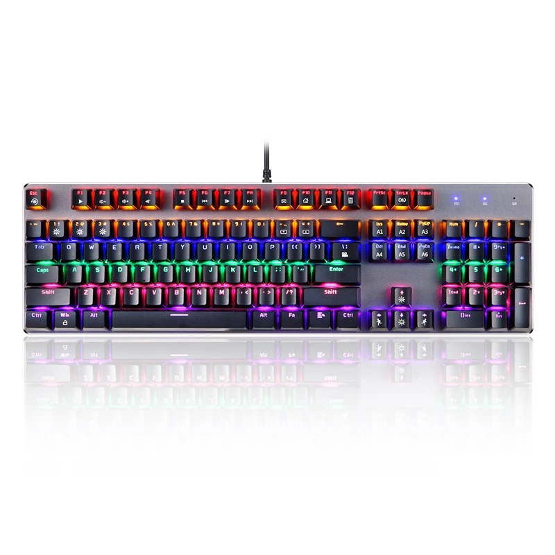 K73 USB механическая клавиатура 104 клавиш синий переключатель игровые клавиатуры для планшетного компьютера - Цвет: English Version