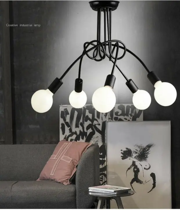 Modern Fashion large spider braided chandeliers white black fabric shades 10 lights Hanging Clusters ceiling lamp living room