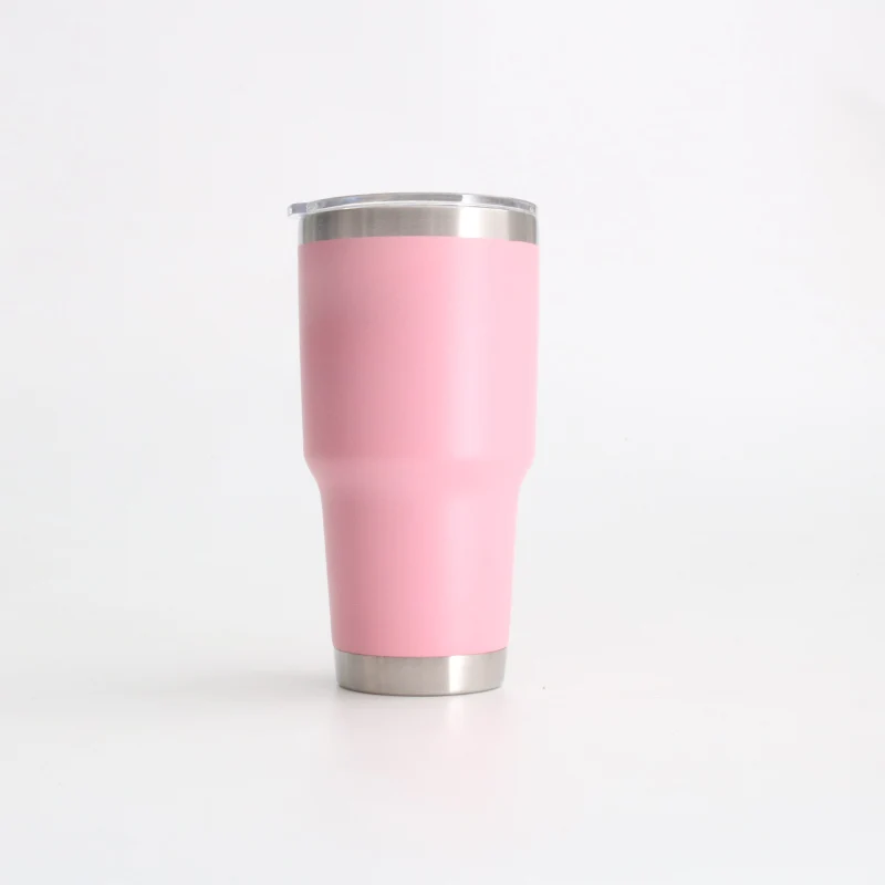 30oz pink 20 Вт, 30 Вт, oz Нержавеющая сталь стакан с крышкой с двойными стенками вакуумной изоляцией кружка для горячих и холодных напитков - Цвет: 30oz pink