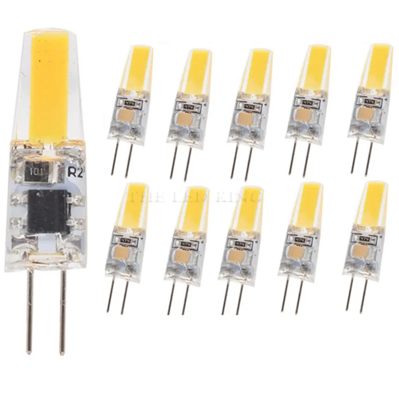 10 шт./лот Dimmable G4 удара лампа 6 Вт AC/DC 12V 220V COB SMD LED регулируемой яркостью лампы