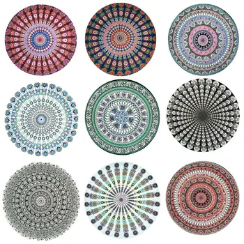 

Chiffon Beach Towel Vintage Round Bath Shower Towel Anti-sunlight Shawl Yoga Mat Beach Towel 150cm Tablecloth Blanket Carpet
