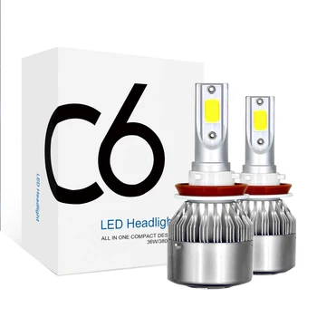 

2Pcs H11/H8/H9 Car LED Headlight Fog Light Bulbs Hi/Lo Beam 6000K 4000LM