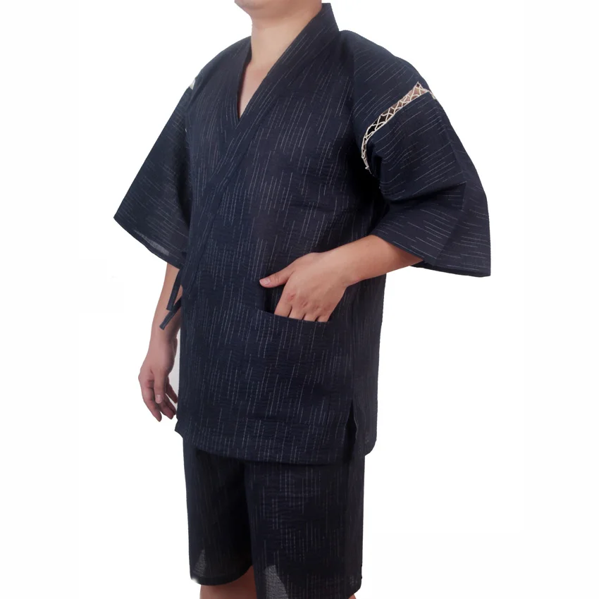 Мужские японские традиционные костюмы самурая Jinbei свободная одежда для сна