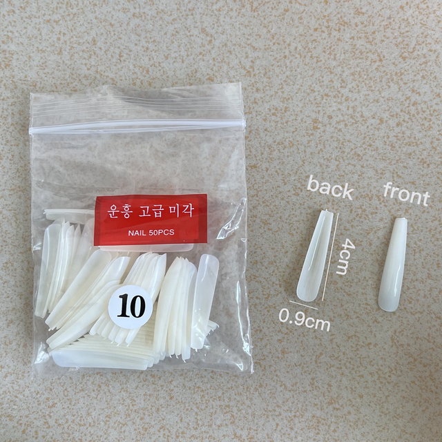 Fake Nails Extend Transparent Ballet Long False Nails Art With Glue UV Press On 50PC Full Cover Tips for Nail Ofessionals