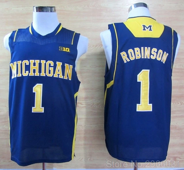 Michigan Wolverines 1 Glenn Robinson 3 Trey Burke 10 Tim Hardaway Jr. 4 Chirs Webber Трикотажные изделия Размер S-XXL - Цвет: Navy