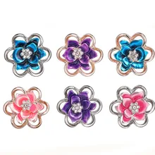 20 шт., ювелирное изделие, розовое золото, серебро, браслет для цветов, браслеты, подходят для 18 мм, кнопки, ювелирное изделие, Браслет-манжета