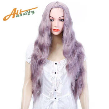 

Allaosify Hair Synthetic Lace Front Wigs Deep Wave Wigs Black Pink Red Wigs for Women Heat Resistant Hai with Natural Hairline