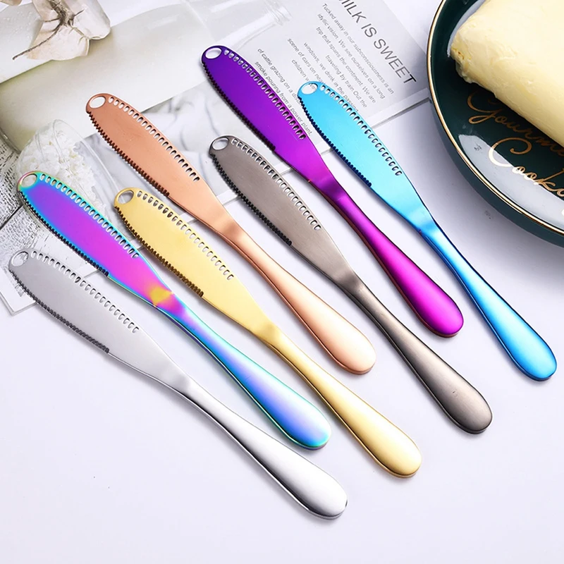 

Kitchen Butter Knife Stainless Steel Butter Knife with Hole Cheese Dessert Tools Jam Knife Cutlery Kitchen Toast Bread Knife