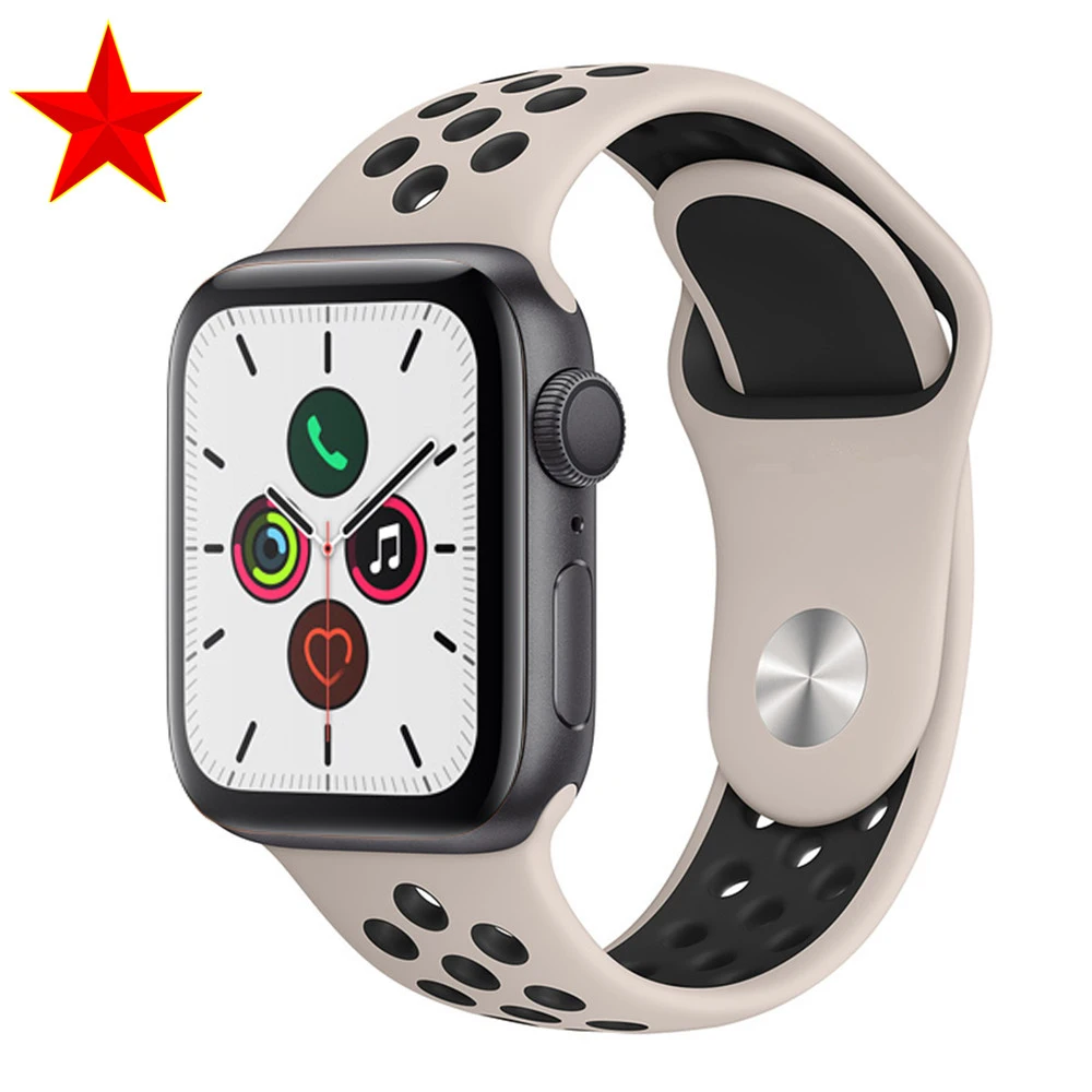 Силиконовый ремешок pulseira для apple watch band 4(iwatch 5) 44 мм 40 мм apple watch 3 2 1 ремешок 42 мм 38 мм - Цвет ремешка: Desert Sand Black