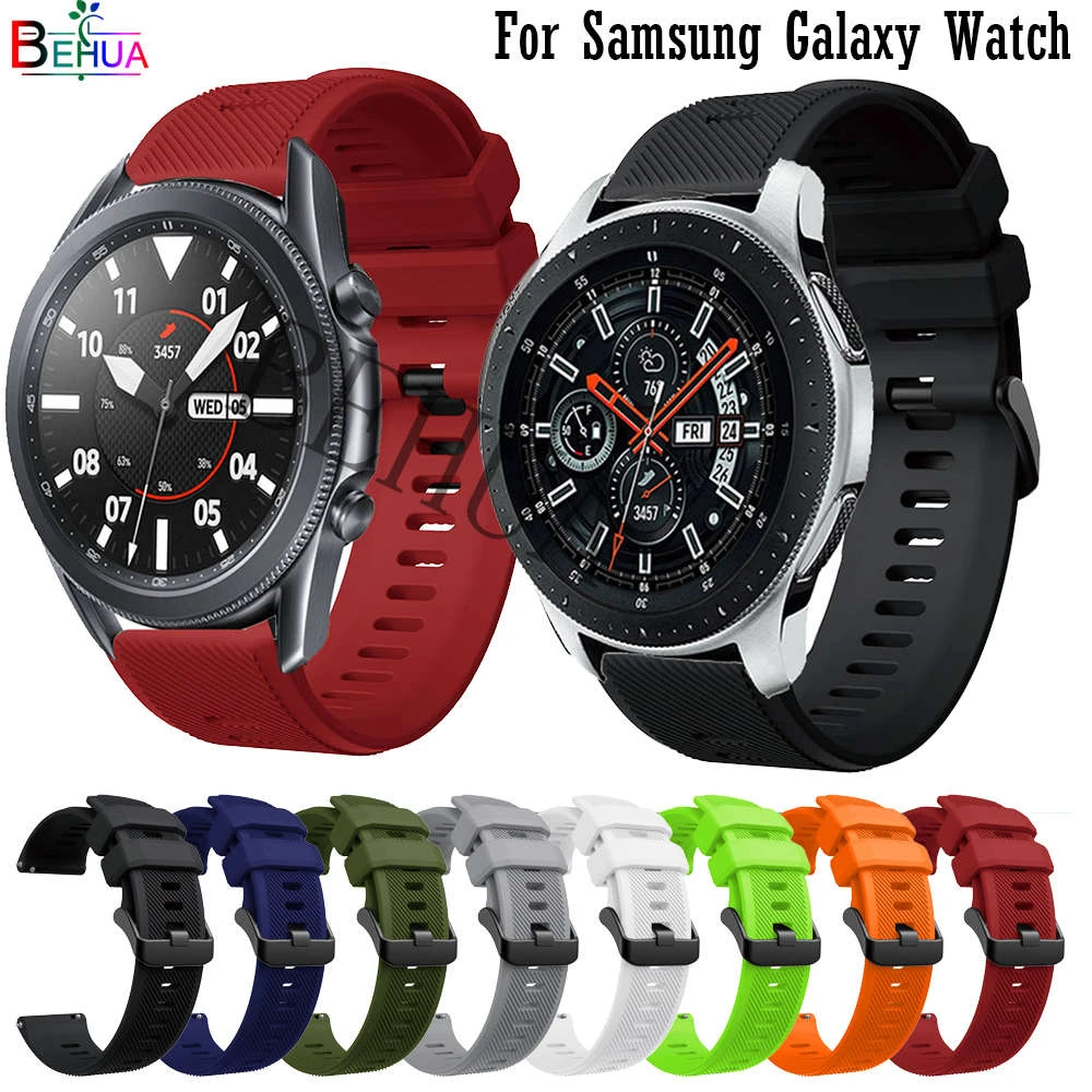Silicone 22mm Watchband For Samsung Galaxy Watch 3 45mm Sm R840 Galaxy Watch 46mm Gear S3 Strap Smart Wristband Bracelet Belt Watchbands Aliexpress