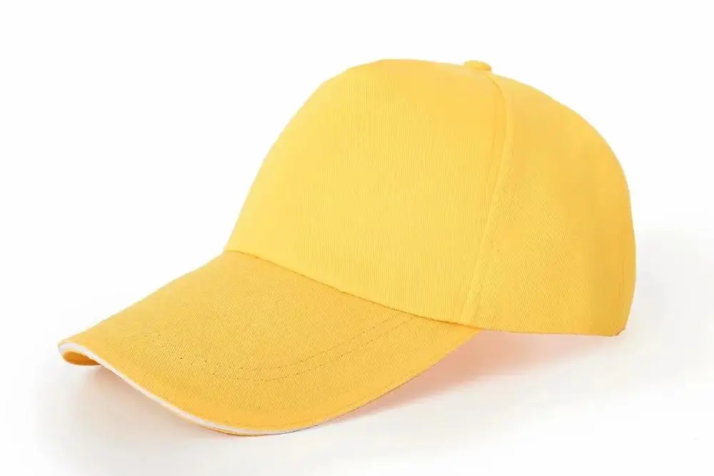 Цвет: желтый Мужская кепка Snapback в стиле хип-хоп, летние солнцезащитные кепки, хлопковая кепка, модная однотонная уличная Бейсболка унисекс, бейсболка с логотипом на заказ - Цвет: Цвет: желтый