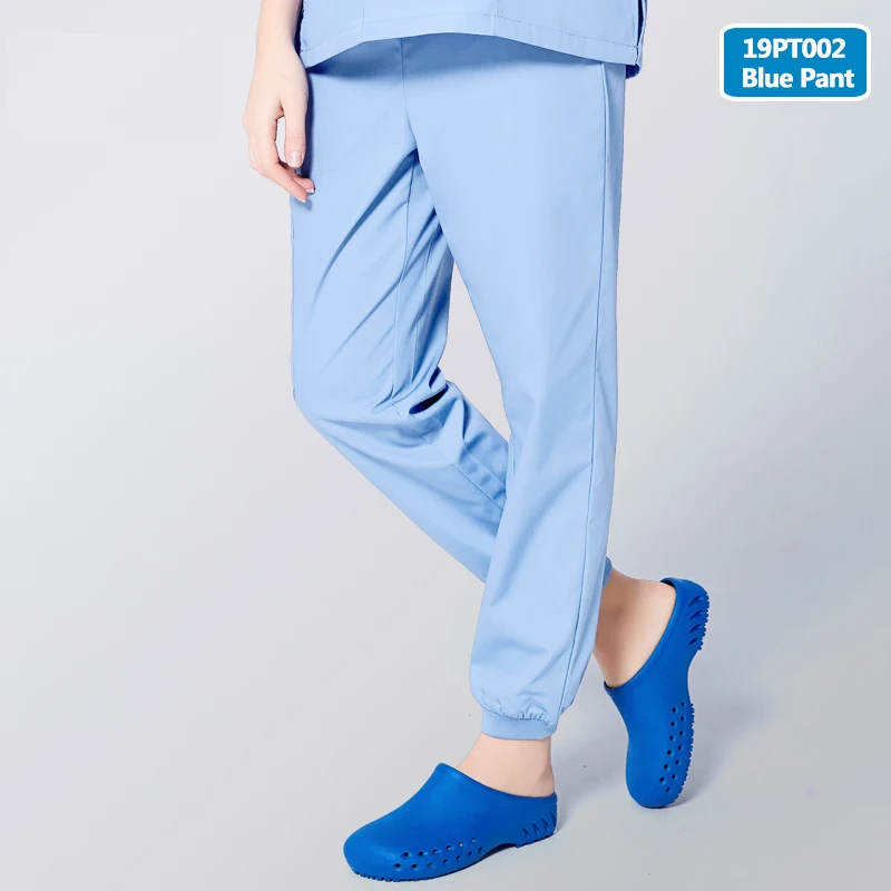 19PT002-QianLan-Pant ANNO униформа медсестры Клиническая одежда хирургическое платье рабочая одежда больница доктор форма медицинский скраб-топ сжимающиеся брюки - Цвет: 19PT002-QianLan-Pant