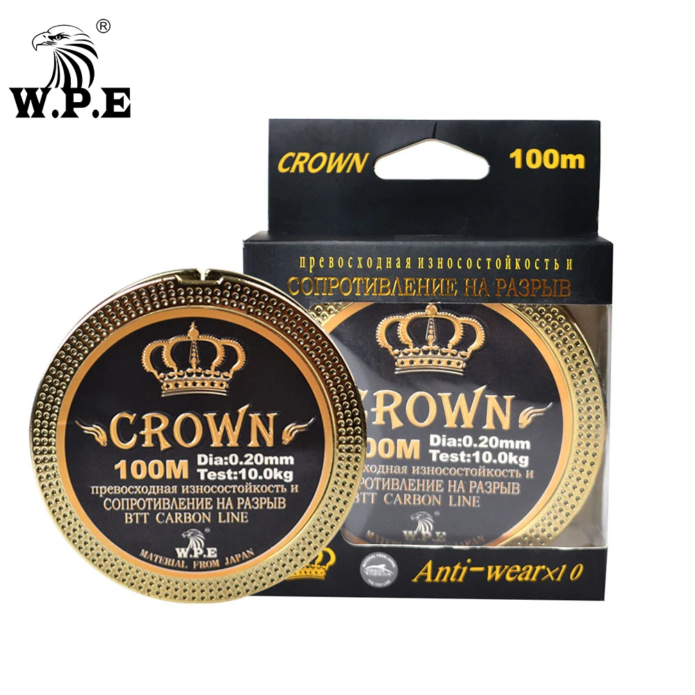 W. P.e бренд Crown 100 м 100% фторуглеродное покрытие леска 0 20 мм 60 10 кг 41 Карп рыболовные