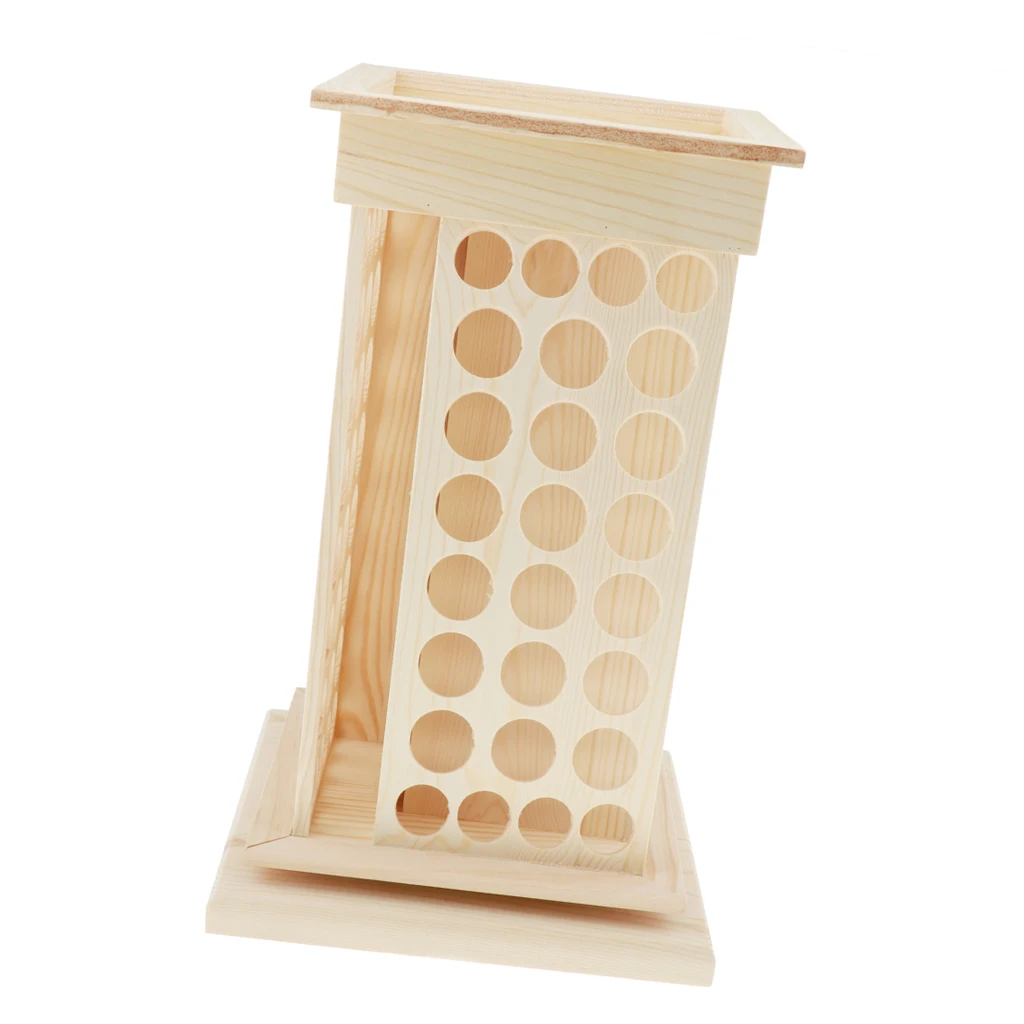 Wooden Rotatable 32Slots Essential Oil Display Case Storage Rack Aroma Essential Oil Bottles Organizer Holder 