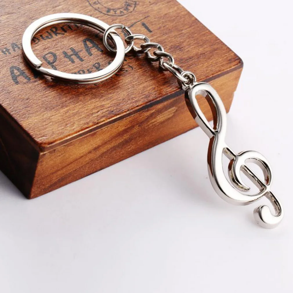 Брелок для ключей посеребренный Музыкальный брелок для автомобиля металлический музыкальный символ из нержавеющей стали металлический скрипичный ключ символ подарочные сумки Dec