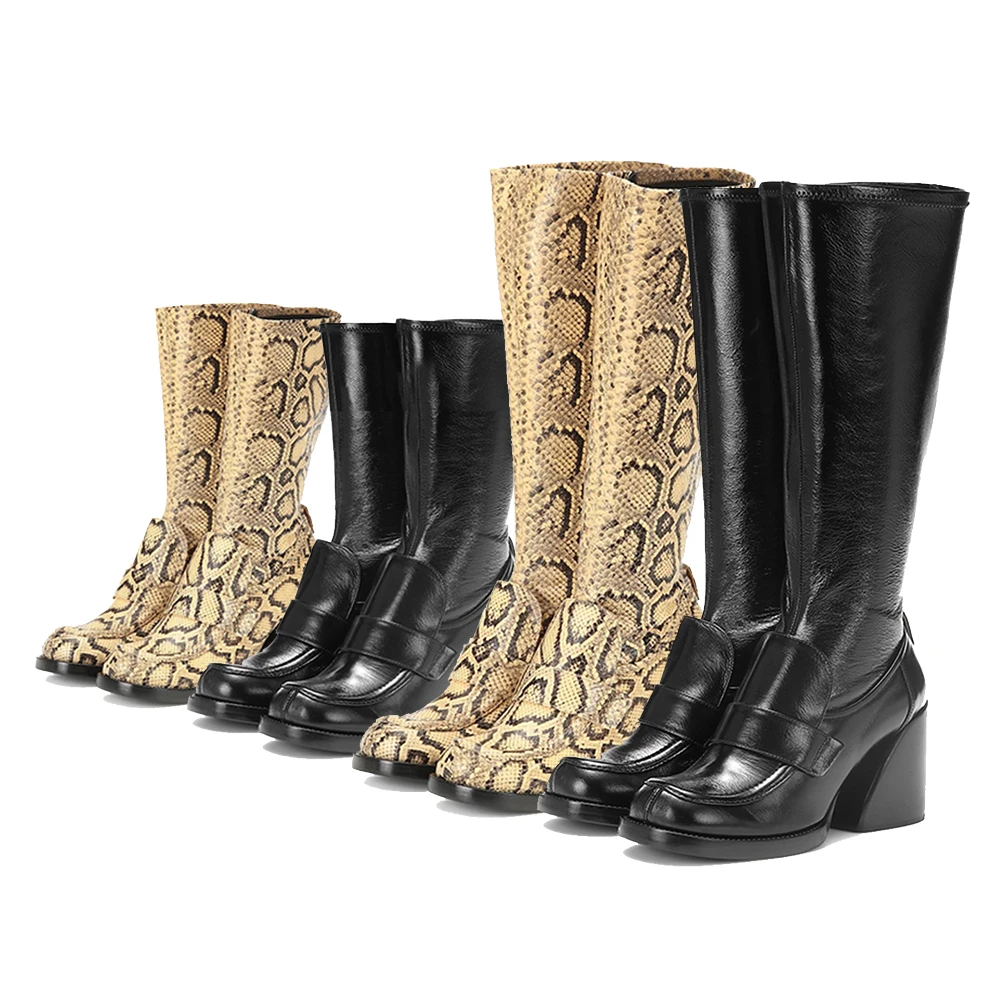 BONJOMARISA; Новинка; фирменный дизайн; ботинки до середины икры; женская обувь для подиума; растягивающиеся сапоги из натуральной кожи; женская обувь на высоком каблуке
