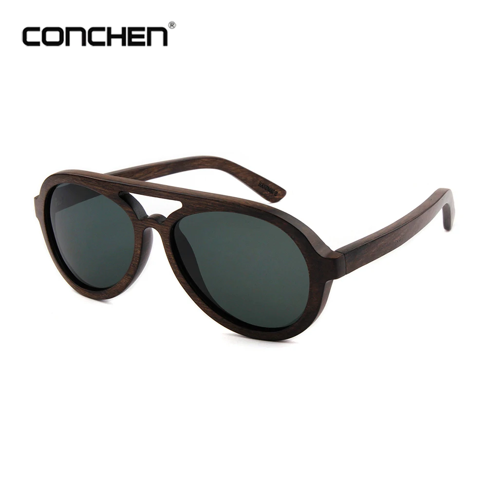 Новые Деревянные солнцезащитные очки CONCHEN 2018 женские модные с зеркальными