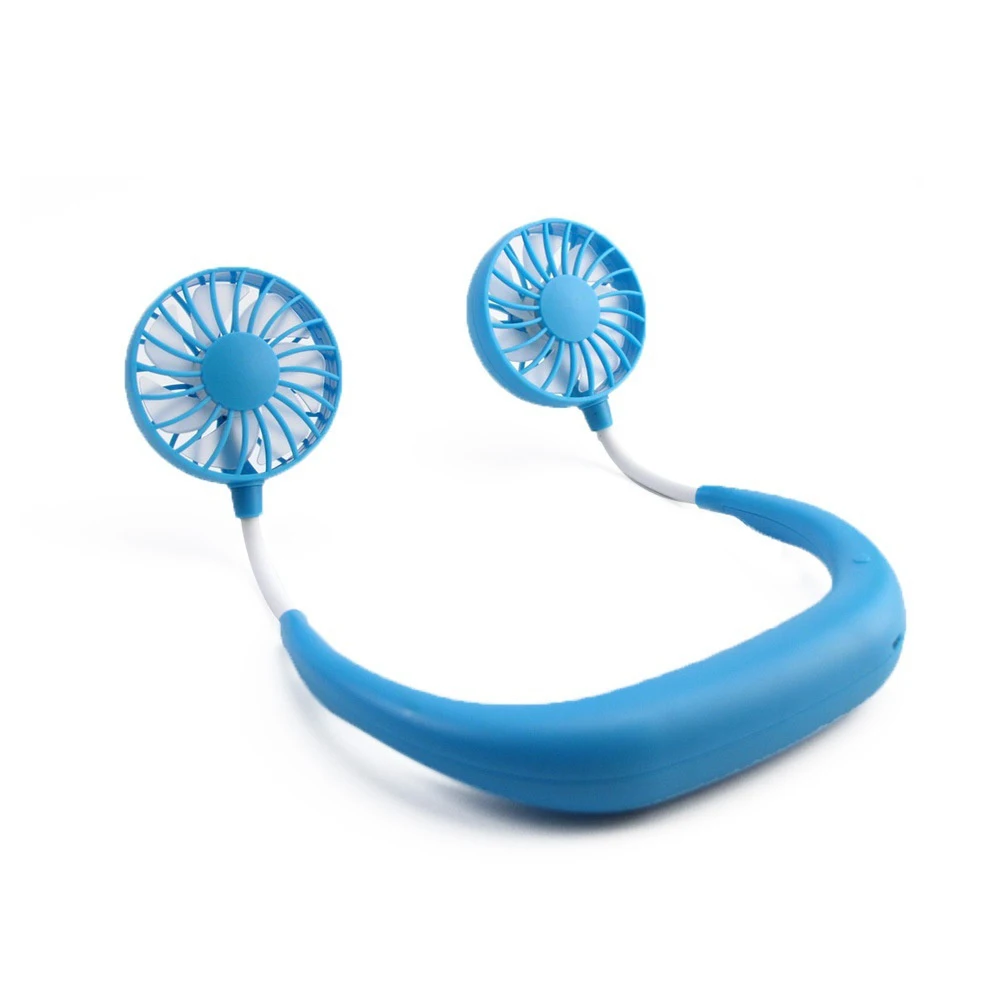 Neck Hanging Mini Fan USB Portable Fan Outdoor Camping Hiking Travel Tools Convenient Durable Sport Hands-Free USB Charging Fans