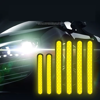 

4Pcs/Set Car Door Stickers Safety Warning Mark Reflective Stickers Car Styling Rearview Mirror Bumper Strip Car Accessories