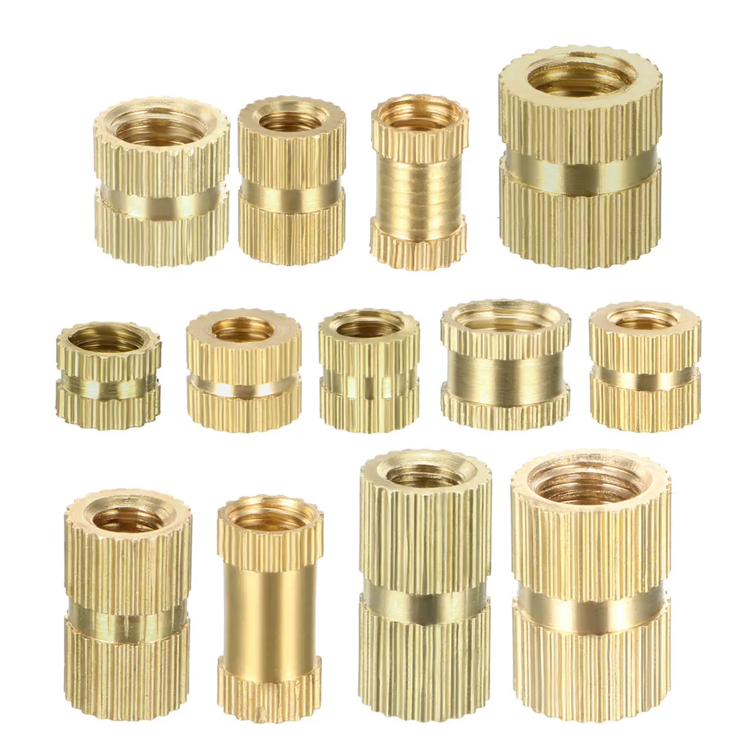 Female Thread Brass Embedment Assortment Kit 200 Pcs L x 3.2mm uxcell Knurled Insert Nuts OD M2 x 4mm
