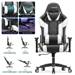 Chaise de Gaming ergonomique avec repose pieds, chaise de Gaming de haute qualité, chaise de course sur ordinateur, Support pour le bureau et la maison 