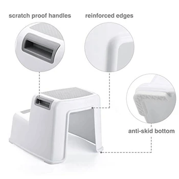 

New Wide+2 Step Stool For Kids Toddler Stool For Toilet Potty Training Slip Resistant Soft Grip For Safe As Bathroom Potty Stool