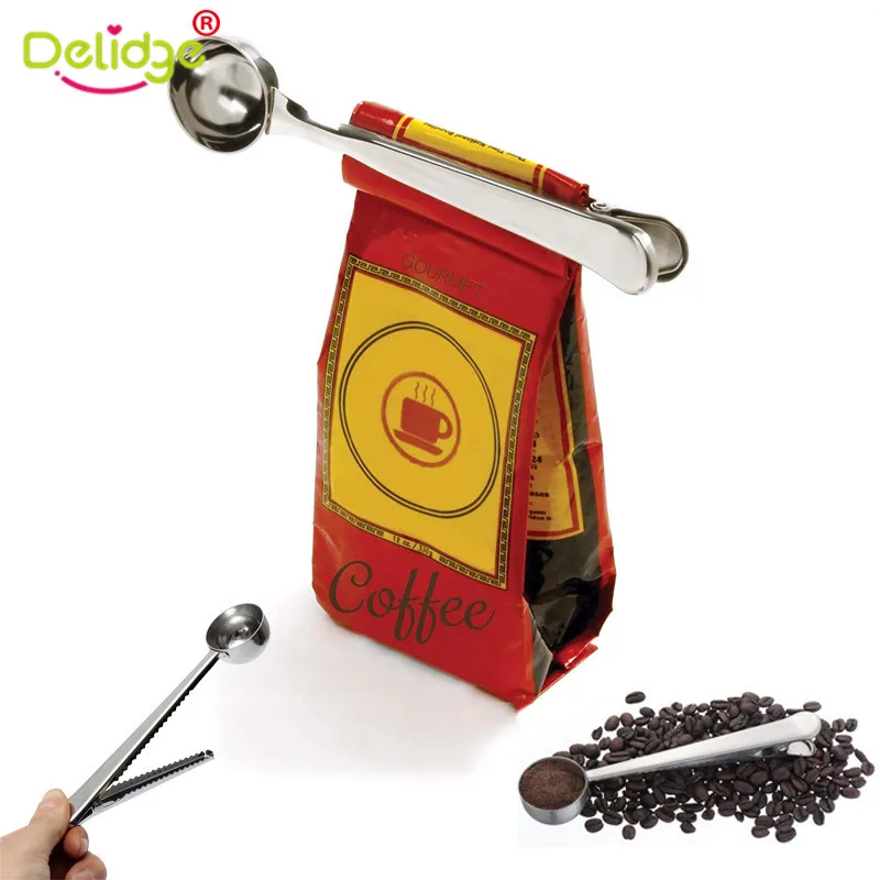 

Delidge 1 Pc Multifunction Kitchen Tool Stainless Steel Coffee Spoons With Clip Tea Measuring Cup Puer Belt Scoop Bar Accessory