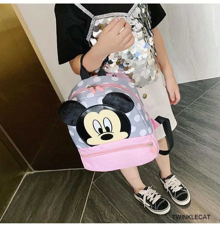 Рюкзак для маленьких девочек от 2 до 7 лет, плюшевая школьная сумка, розовые сумки с Микки и Минни, новые милые детские сумки для детского сада, сумка для переноски животных