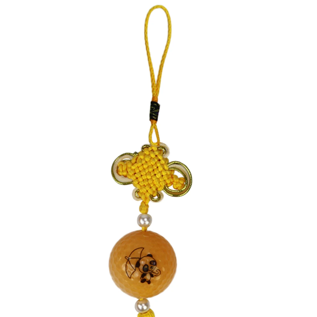 Traditional Handcraft Knitted Chinese Knot with Golf Ball - Hall Door Office Car Hanging Decor