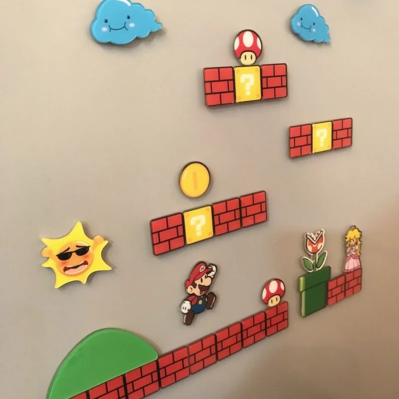 슈퍼 마리오 냉장고 자석 스티커 어린이 학생 생일 선물 냉장고 스티커, 메시지 스티커 스티커 홈 인테리어 선물