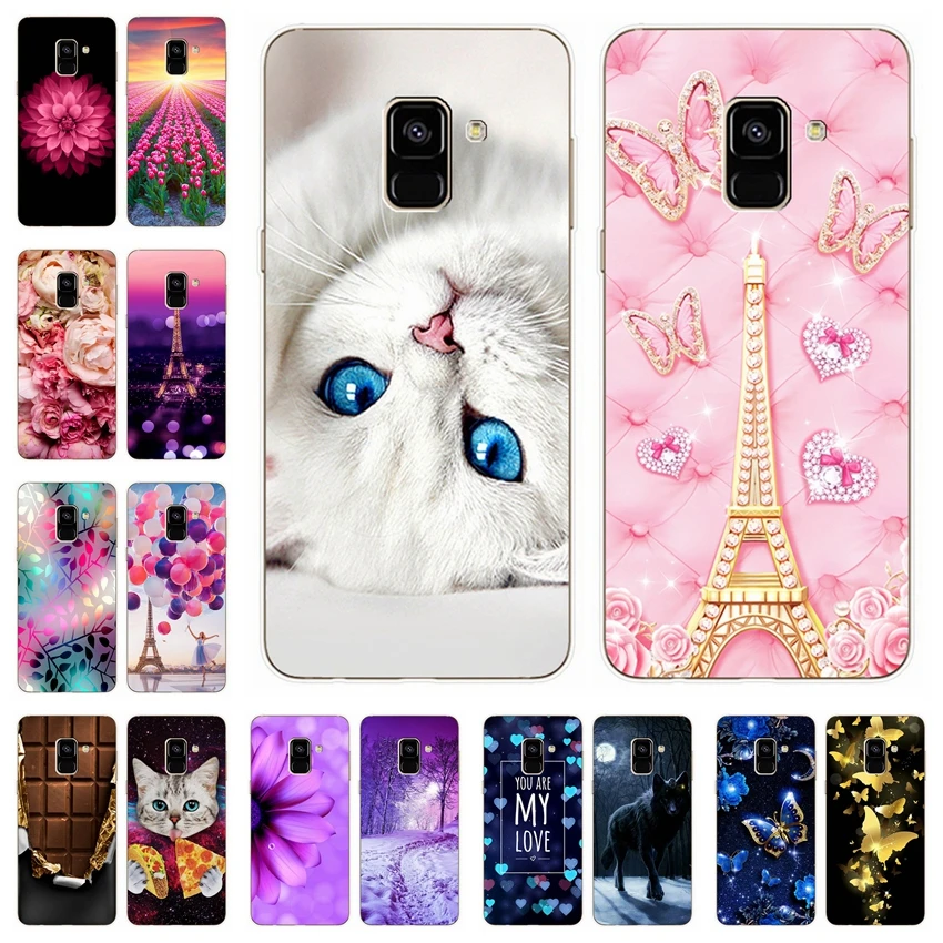 Silicone Cover For Samsung Galaxy A8 2018 Case 5.6' Printing Pattern Phone Cases for A 8 A530F A530F-DS Funda Coque |