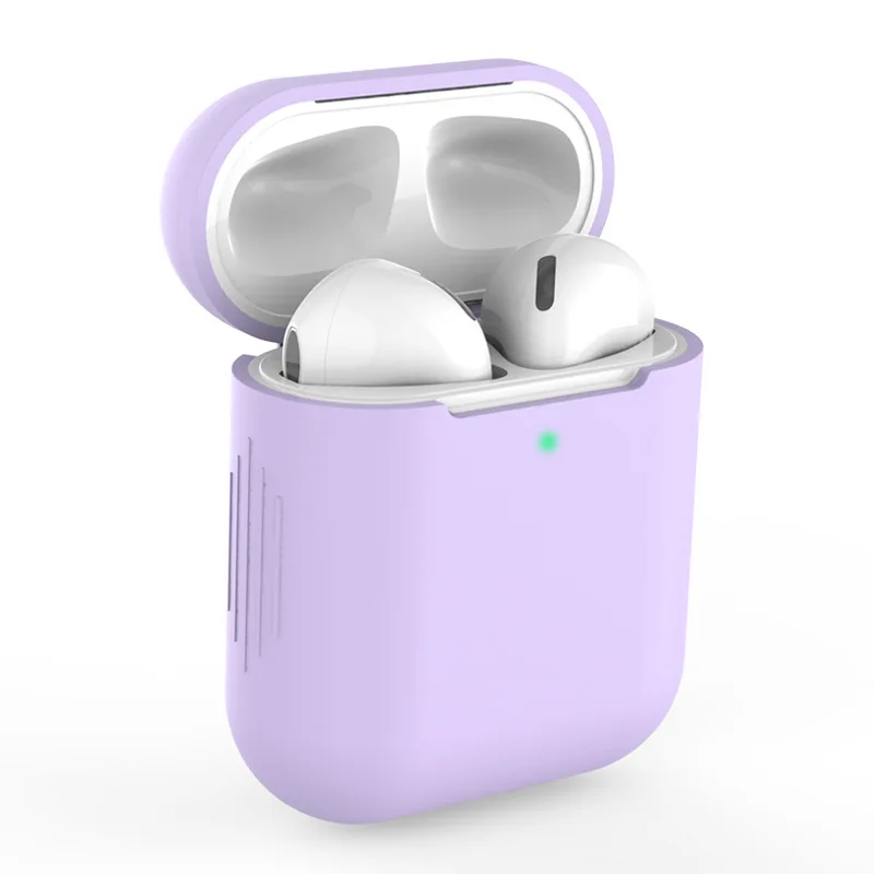 Мягкий защитный чехол для Apple Airpods 2 1 Bluetooth наушники сплошной цвет анти-осень оболочка гарнитура Аксессуары для Airpods