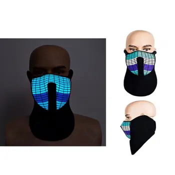 

Halloween Glowing Mask El Cold Light Party Dance Voice Control Led Music Masks KTV Bar Props Supplies
