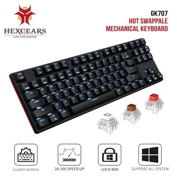 HEXGEARS GK707 87 Key Gamer Mechanical Keyboard Kailh BOX Switch Hot Swap Anti Ghosting White LOL Gaming Keyboard For PC/Mac/Lap 1
