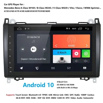 

2GRAM 4G WIFI 2din no-DVD GPS Head unit for Mercedes Benz B200 A B Class W169 W245 Viano Vito W639 Sprinter W906 Bluetooth Radio