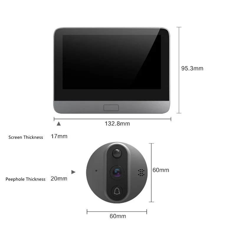 wireless video intercom 4.3 Inch WiFi Video Eye Doorbell Door peephole Camera Digital Viewer HD 1080P Smart Tuya Intercom Apartment Home Door Bell aiphone jo series