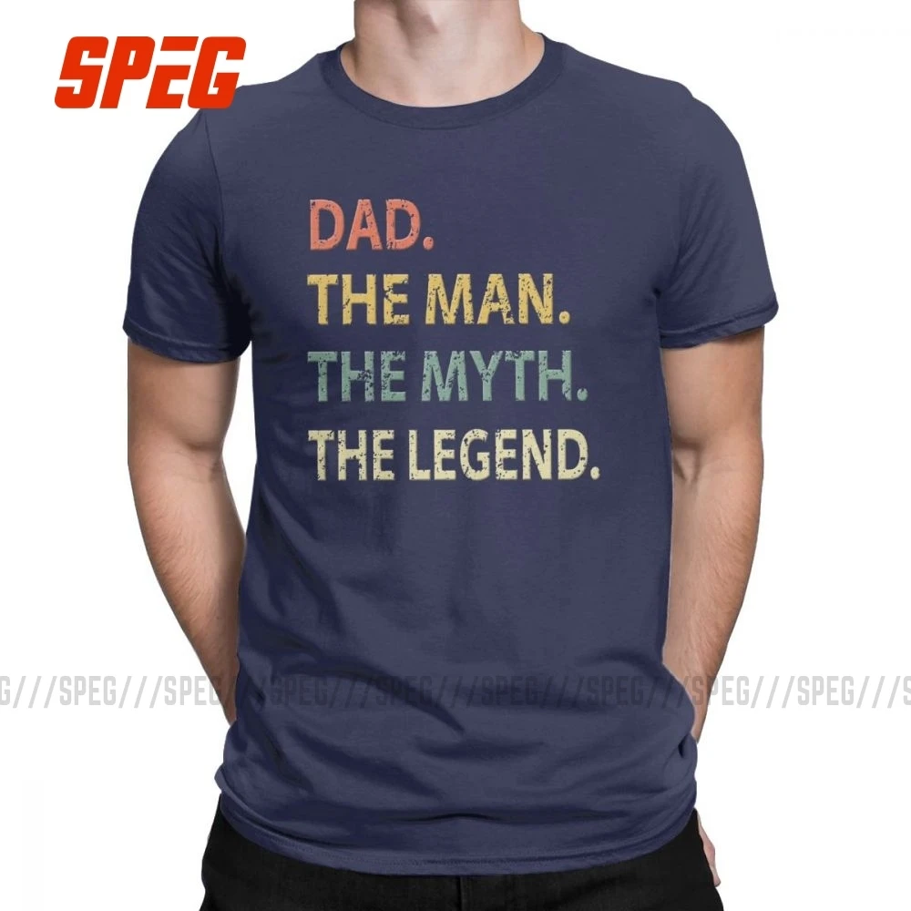 Винтаж папа Человек Миф Легенда Футболка для мужчин хлопковая Best Fathers Day Смешные