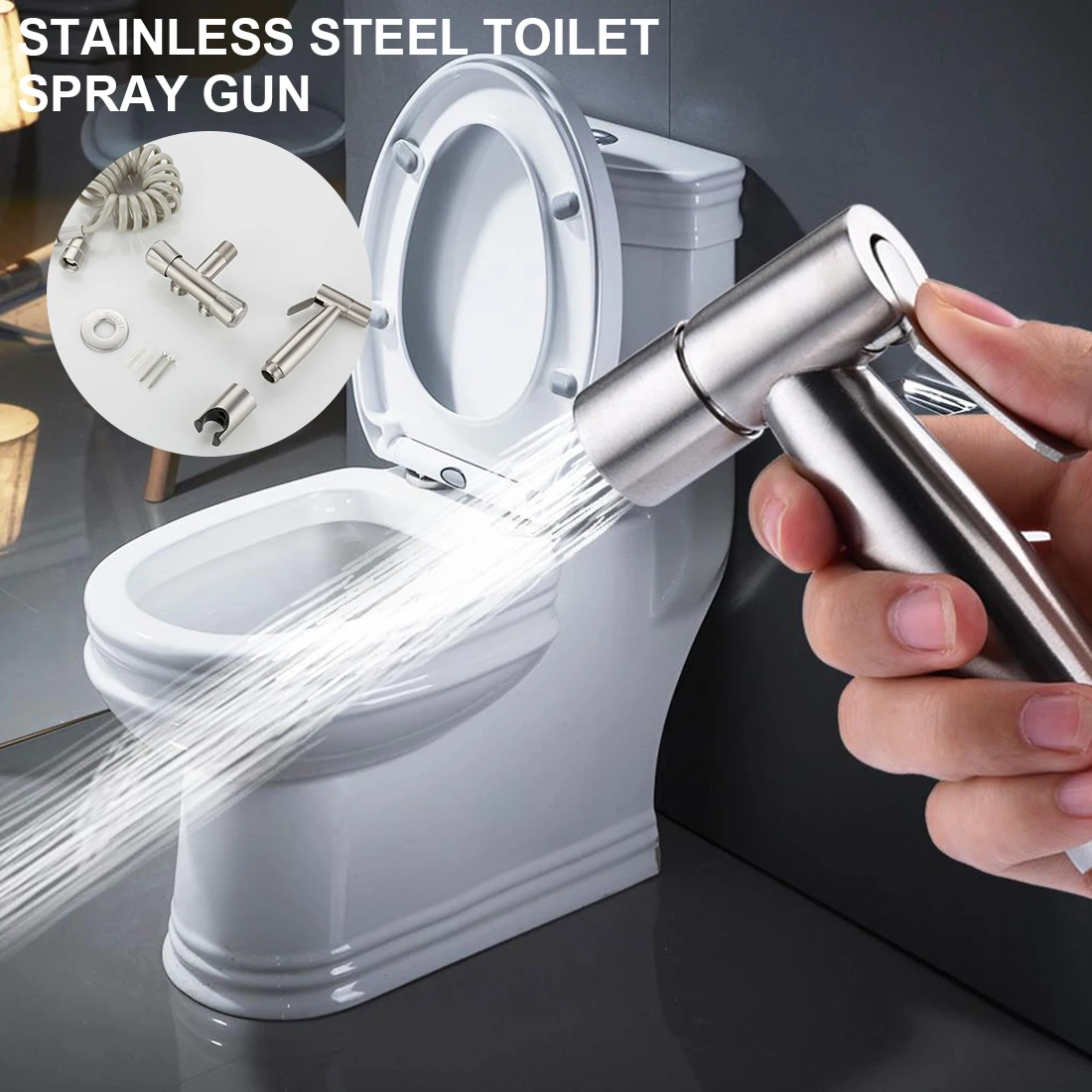 

Stainless Steel Toilet Hand Held Bidet Faucet Sprayer Bidet Set Sprayer Gun ,Bathroom hand sprayer shower head self cleaning