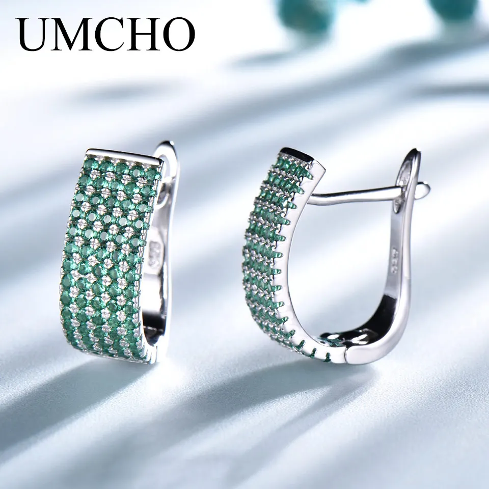 925 Sterling Silver Clip Earrings Nano Emerald Clip Earrings 5a Zircon Elegant Woman Earring