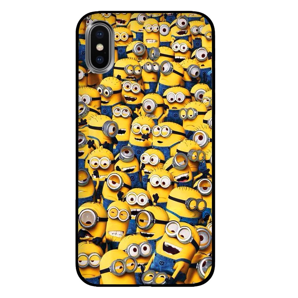 3 С милыми миньонами из мультфильма черные чехлы для телефонов iPhone 5 5S SE 6 6s 7 8 Plus X XS Max XR задняя крышка - Цвет: 3