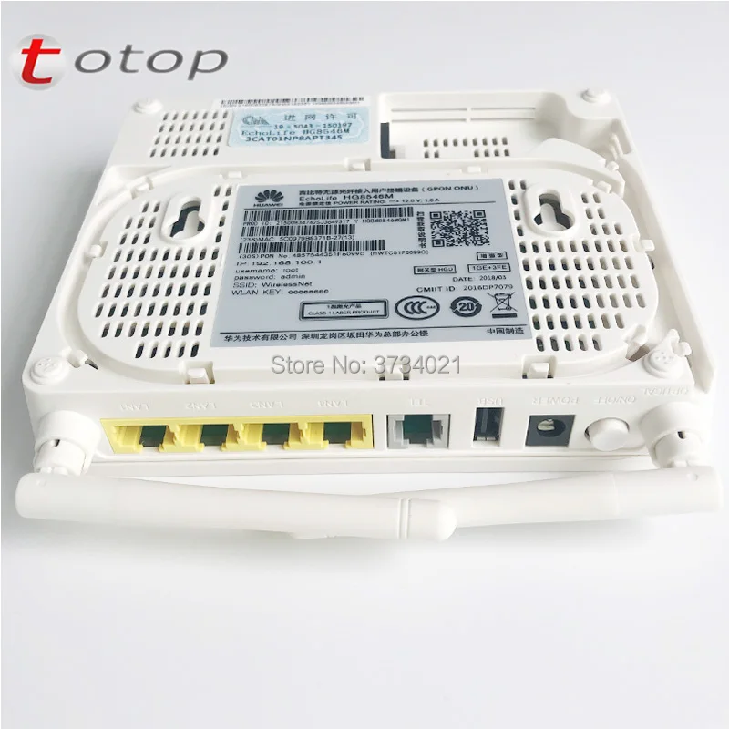 

30Pcs free shipping EMS DHL used HG8546M 1GE+3FE+VOICE+WIFI GPON fiber optic router without box and adapter