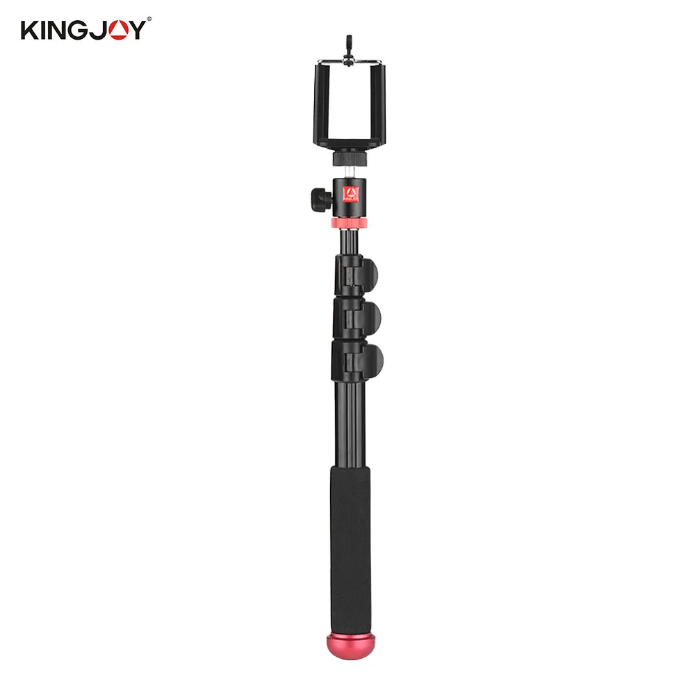 KINGJOY селфи палка с зажимом для телефона мини камера с шаровой головкой монопод палка клип 4/5 секций для iPhone huawei Экшн-камера